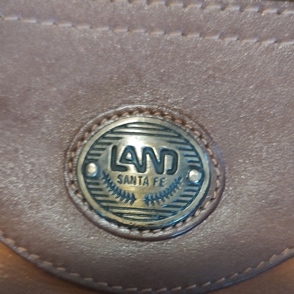 LAND Leather Crossbody Travel Hybrid Organizer Two Tone Brown 9" X 6" - Picture 6 of 13